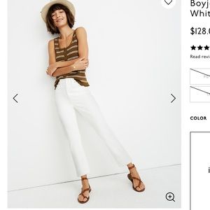 Madewell The High-Rise Slim Boyjean in Tile White